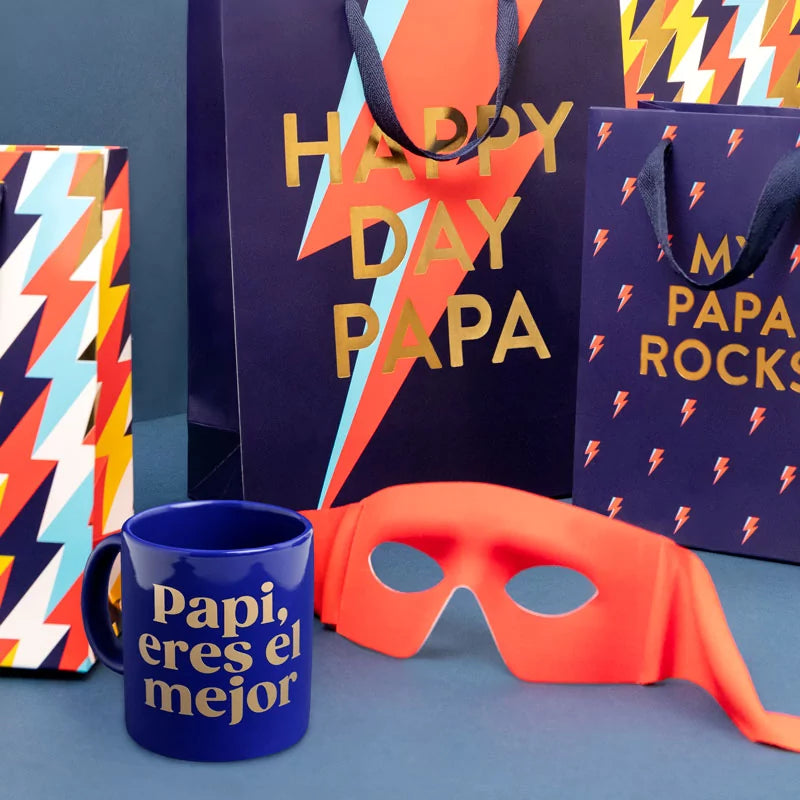 Taza Cerámica 'Papi, eres el mejor' Azul Marino