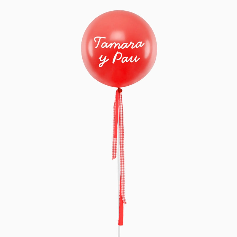 JUMBO GLOB 60 CM RED VICHY VINILO WHITE FABRIC