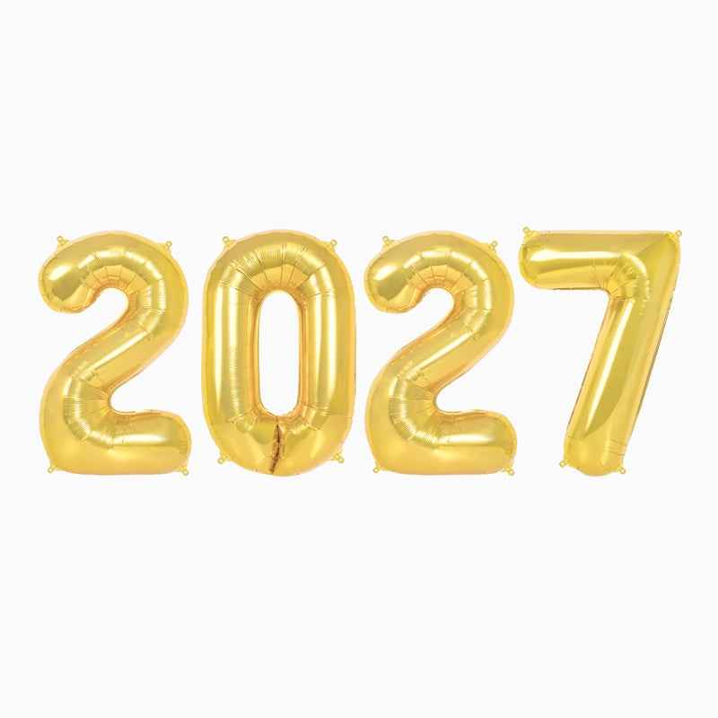 Set Globos Foil 2027 Nochevieja Oro