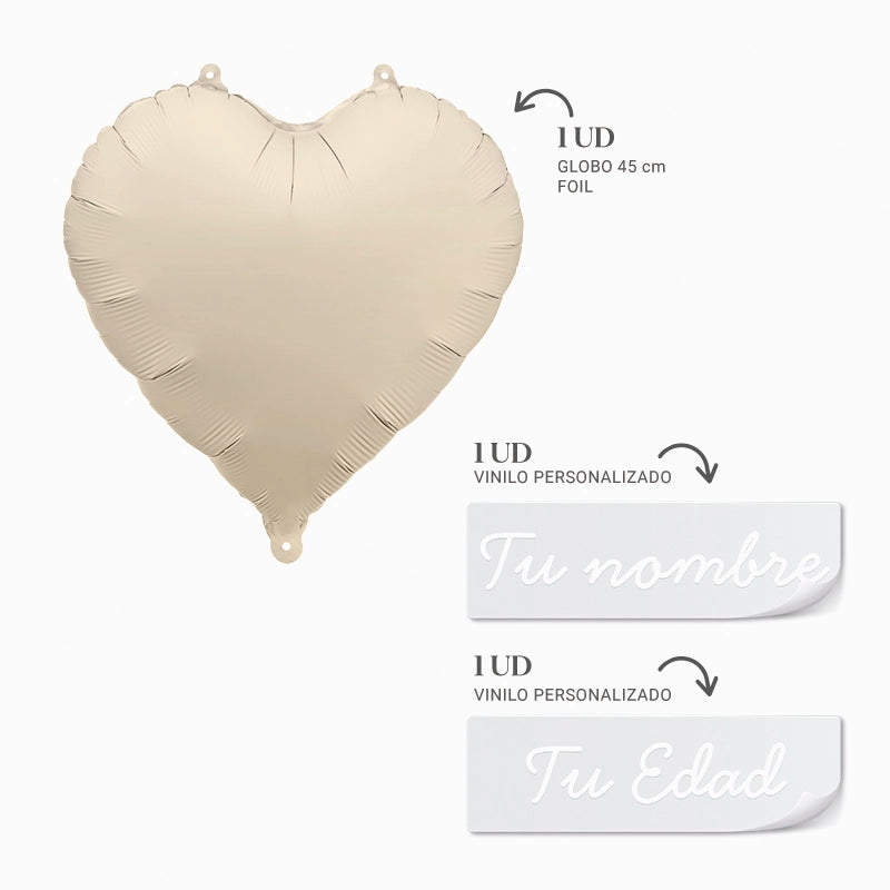 Fail Mate Balloon Nome do creme personalizado e Age Blanco Vinyl