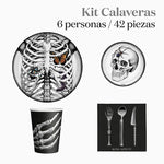 Kit Mesa Basic Calavera 6 Personas 42 piezas