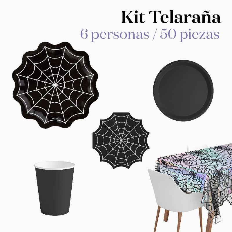 Kit Mesa Basic Telaraña 6 Personas 50 piezas