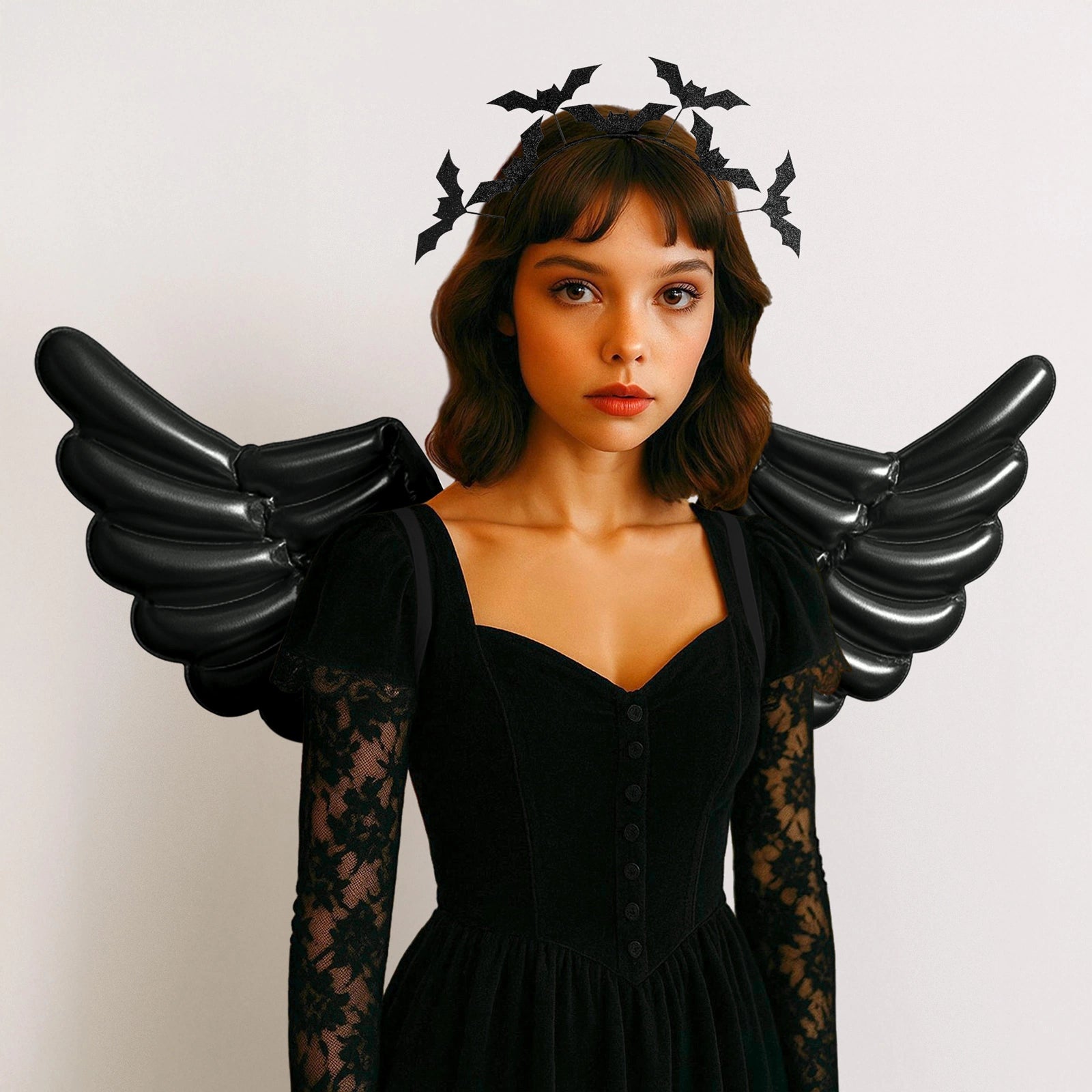 Kit Costume Angel Black Halloween