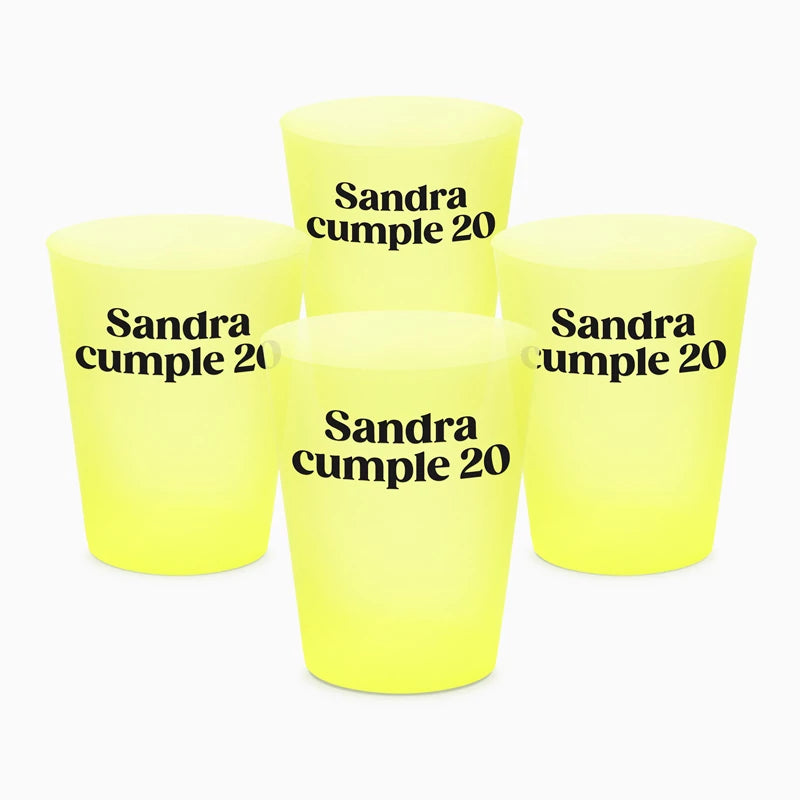 Breites gelbes Cubata-Glas, 480 cm³, personalisierbar