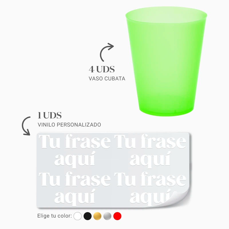 Inspiracion con Breites grünes Cubata-Glas 480 cc personalisiert