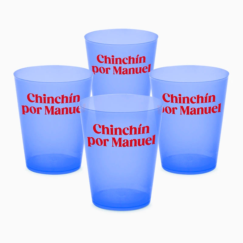 Breites blaues Cubata-Glas, 480 cm³, personalisierbar