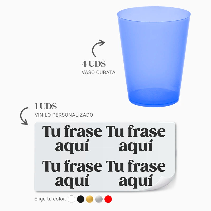 Inspiracion con Breites blaues Cubata-Glas, 480 cm³, personalisierbar