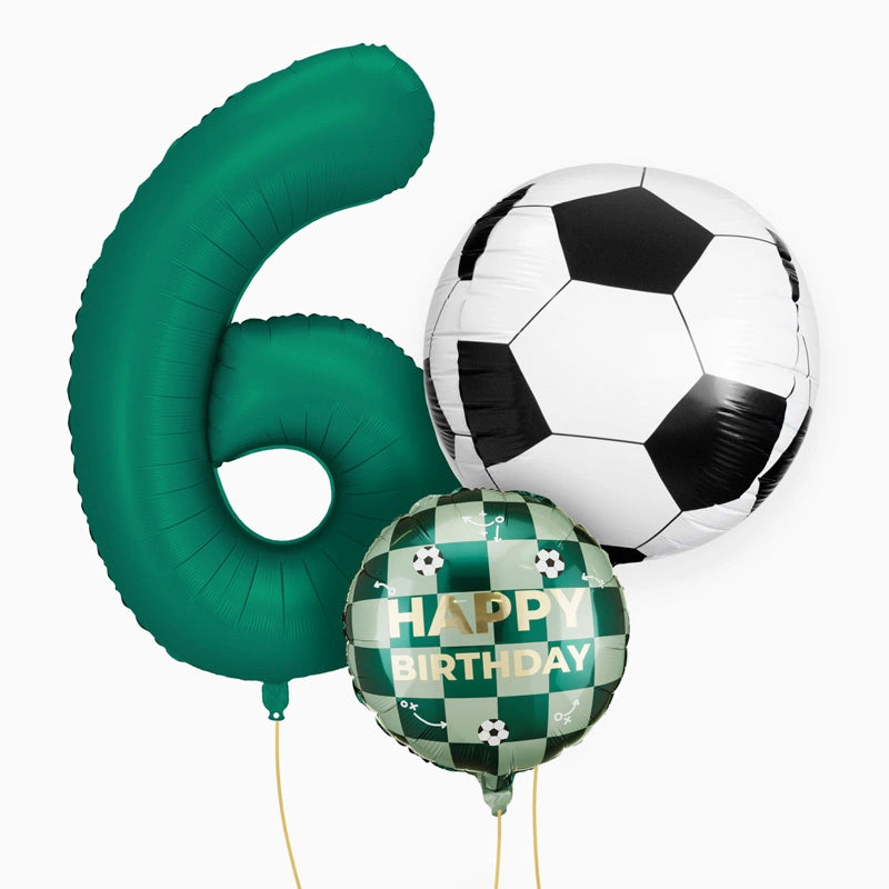 IM® Fußball-Geburtstagsdeko Set, 26 Stück – Mit Girlande, Ballons & Trophäen
