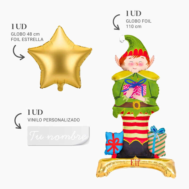 Basisfolie Elf Naughty + Stern + Personalisierter Name White Vinyl