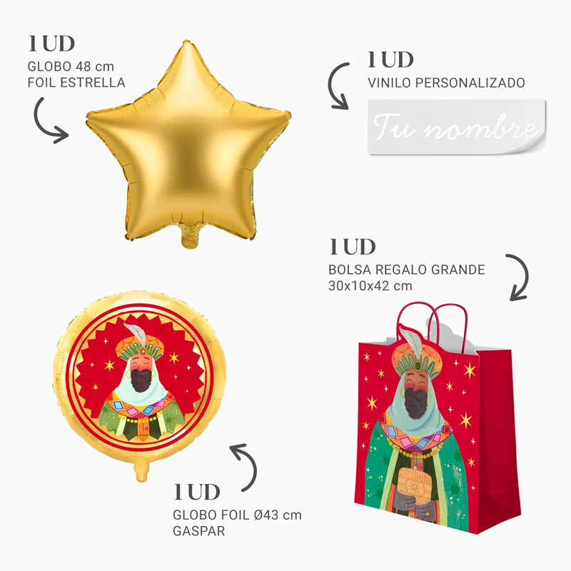 Fail King Mago Baltasar Baltasar + Big Gift Bag + Personalized Gold Star
