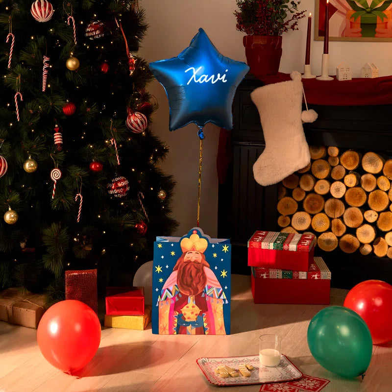 Borsa regalo grande Gaspar e Blue Star in vinile bianco personalizzato