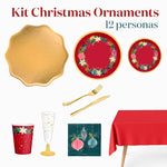 Kit Mesa Premium Navidad 12 Personas Ornaments 106 piezas