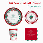 Kit Mesa Basic Navidad 6 Personas All I Want For Christmas 38 piezas