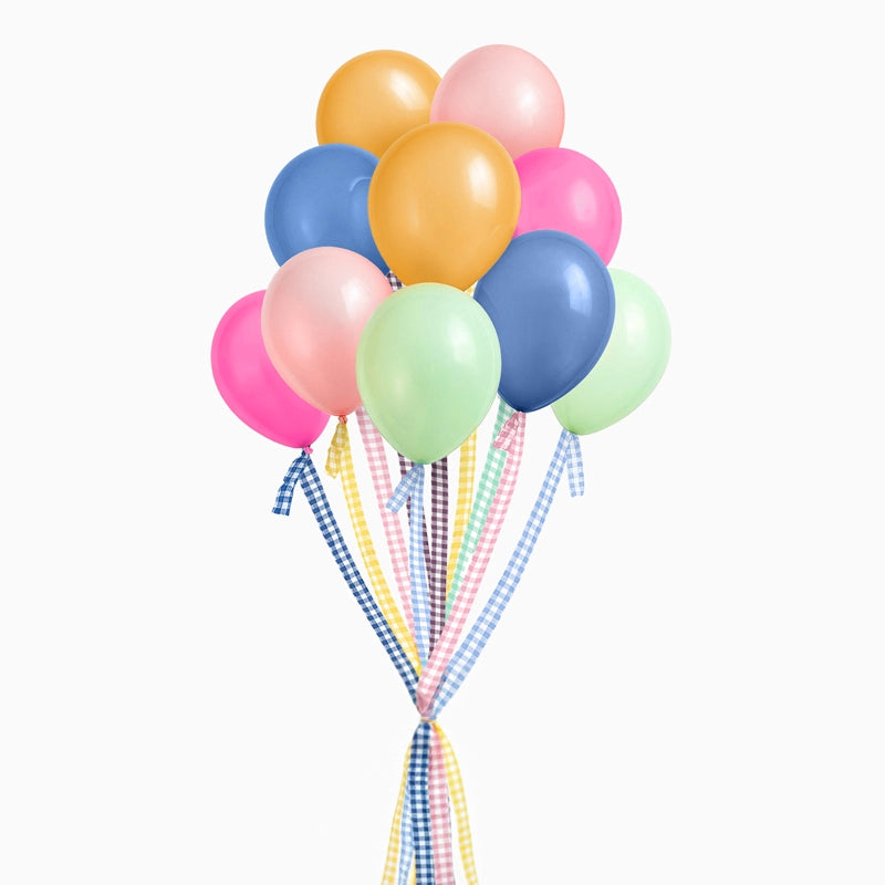 Set Globos Látex con Cintas Vichy