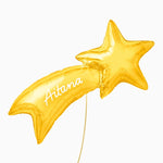 Globo Foil Estrella Fugaz Personalizado Nombre Vinilo Blanco