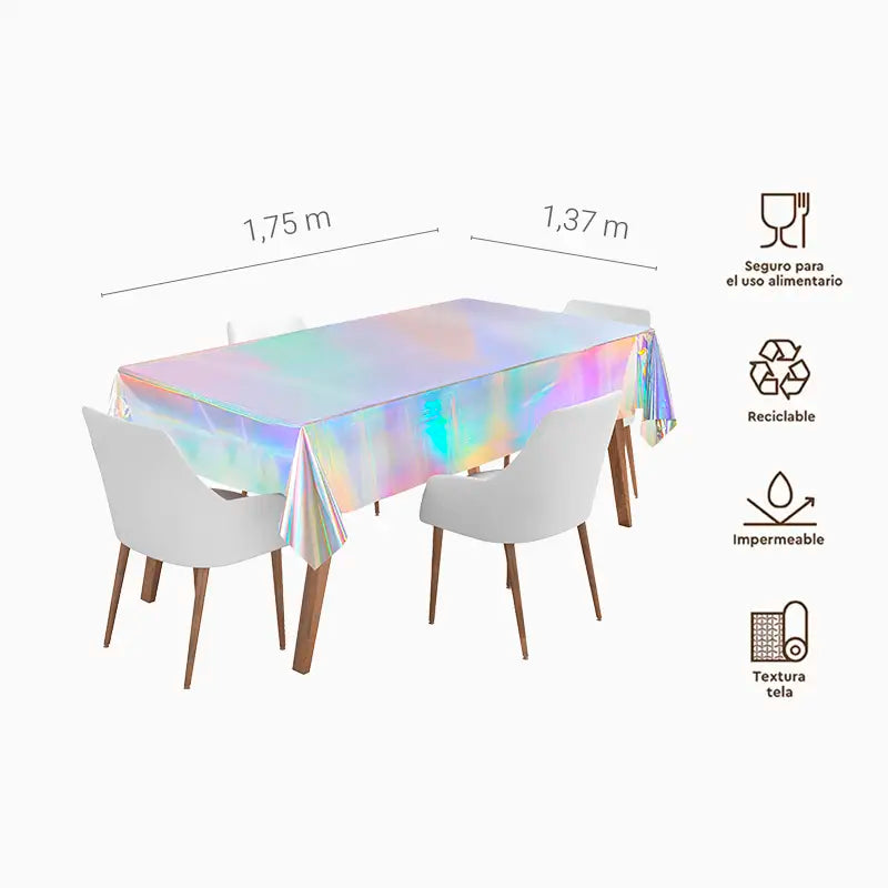 Mantel Plegado Tela Telarañas 1,35 x 1,75 m Halloween Efecto Iridiscente