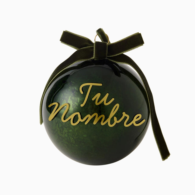 Ballo di Natale in vetro personalizzato con scatola bordeaux