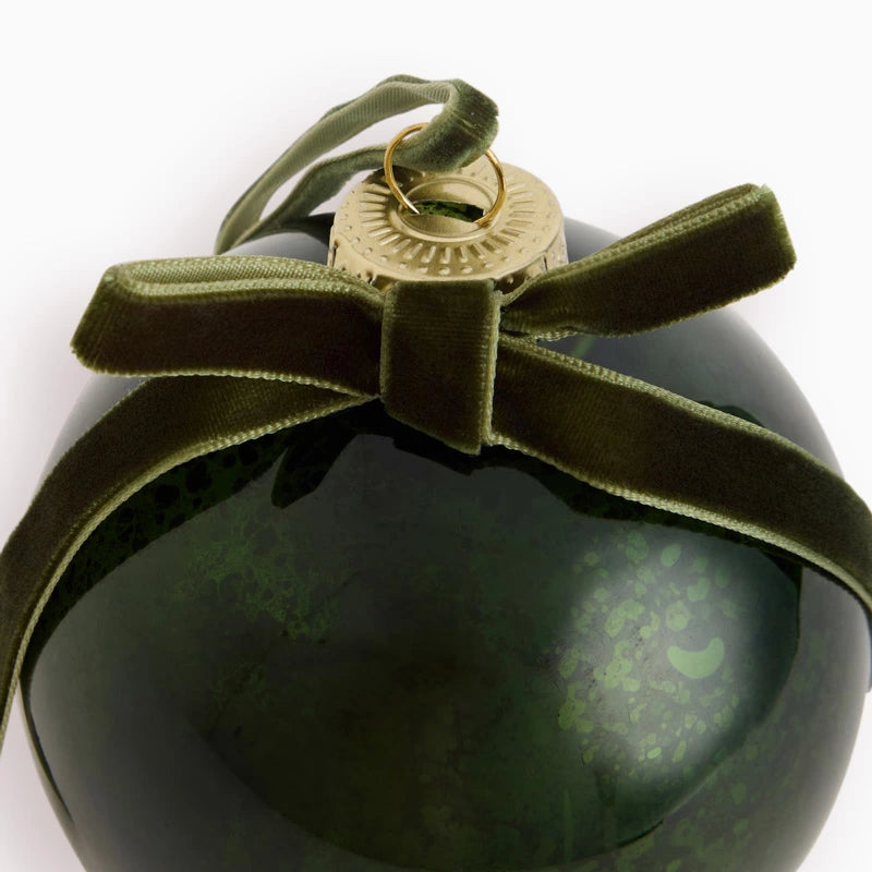 Ballo di Natale in vetro personalizzato con scatola bordeaux