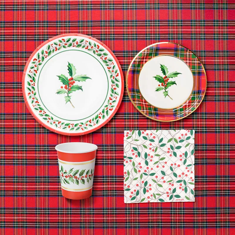Kit Mesa Basic Navidad 6 Personas Tartán 50 piezas