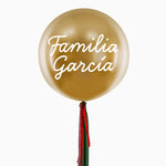 Ballon Jumbo 60 cm Or avec Tissus Vinyle Family X Blanc