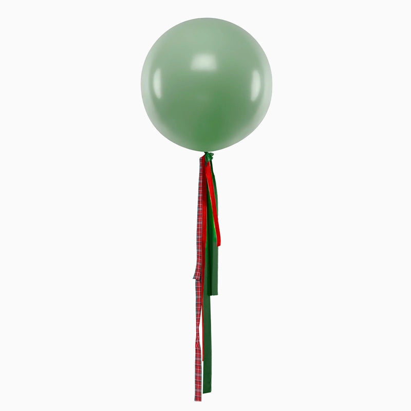 Palloncino Jumbo 60 cm Verde con Stoffe Natalizie Senza Personalizzazione