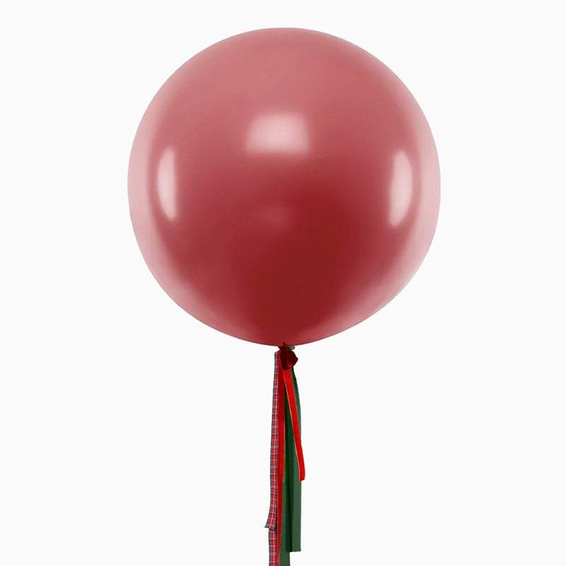 Ballon Jumbo 60 cm Rouge avec Tissus de Noël Sans Personnalisation
