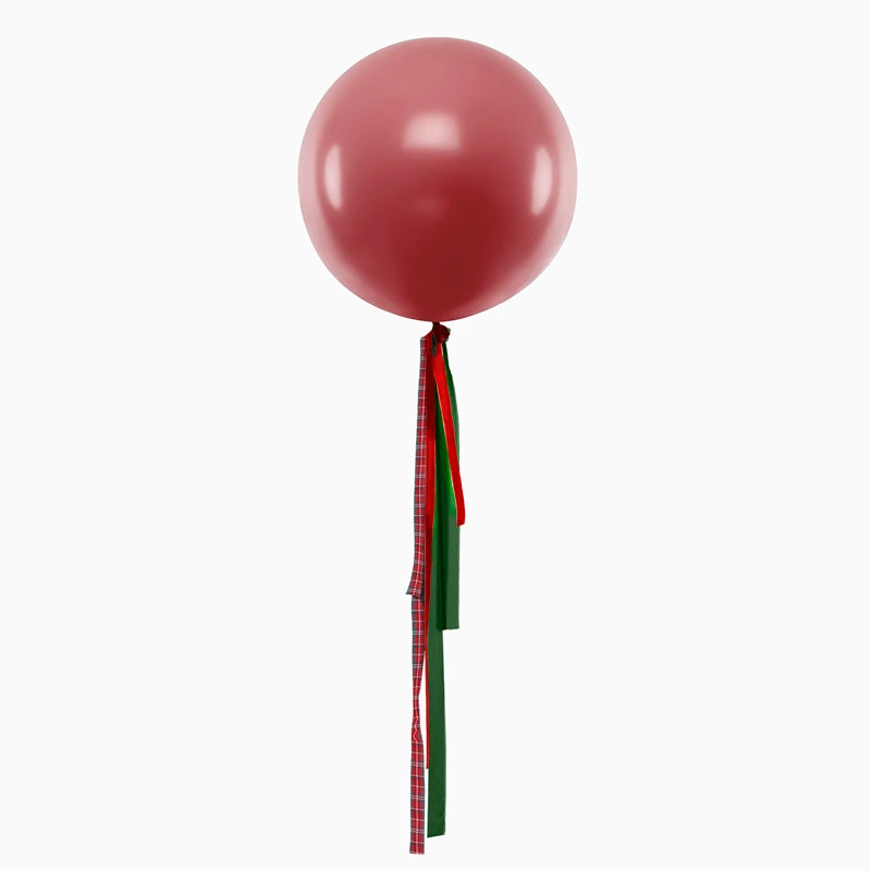 Palloncino Jumbo 60 cm Rosso con Stoffe Natalizie Senza Personalizzazione