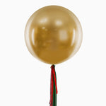 Ballon Jumbo 60 cm doré avec tissus de Noël sans personnalisation