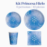 Kit Mesa Basic 6 Personas Princesa Hielo 42 piezas