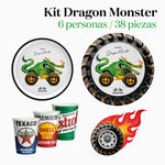 Kit Mesa Basic 6 Personas Dragon Monster 38 piezas
