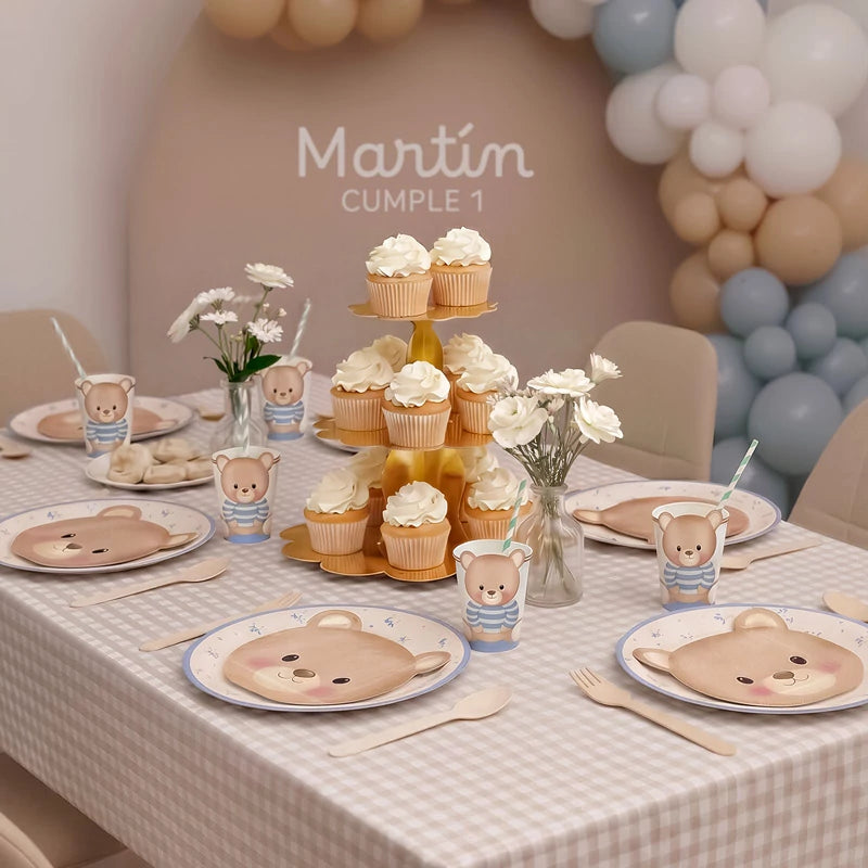 Paper Cup with Cover 270 cc Baby Blue Bear