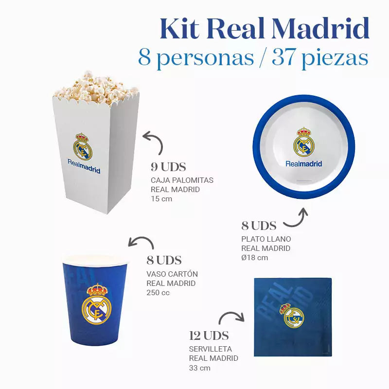 Kit Mesa Basic 8 Personas Real Madrid 37 piezas