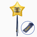XL-Goldstern-Ballon mit personalisierten Stoffen „Papa, du bist der Beste“