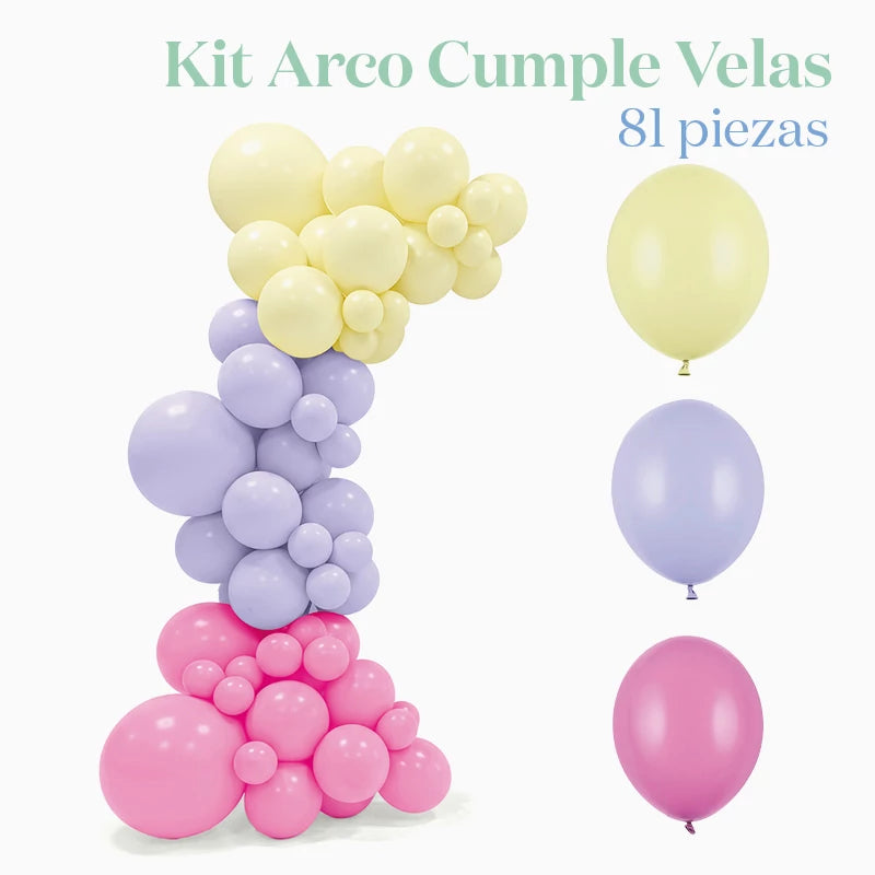 Velas do kit de arco de balão de aniversário
