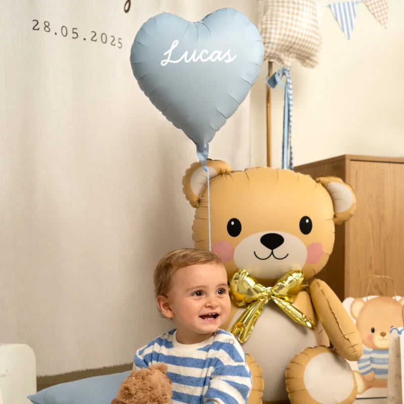 Inspiracion con Globo con Base Foil 90 x 81 cm Oso Crema (SIN HELIO)