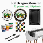 Kit Mesa Premium 12 Personas Dragon Monster 85 piezas