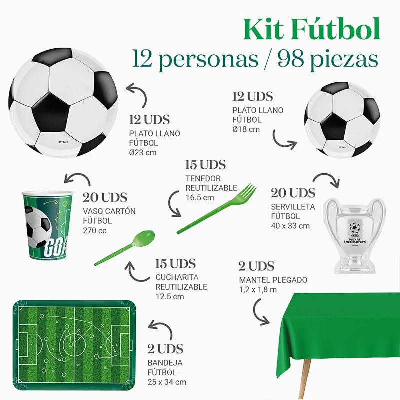 Inspiracion con Premium Table Kit 12 people Soccer 97 pieces
