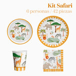 Kit Mesa Basic 6 Personas Mi Primer Safari 42 piezas