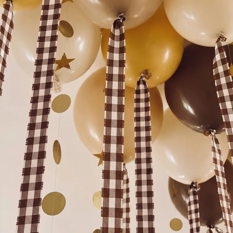 Inspiracion con Nastro Tessuto Vichy 3 cm x 1,6 m Marrone Cioccolato