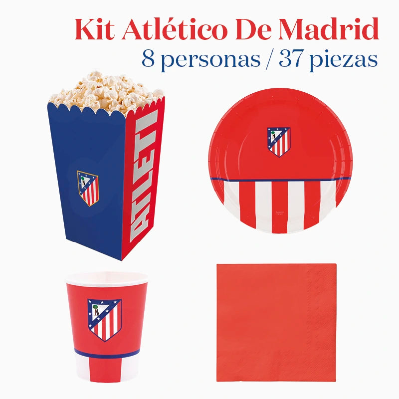 Kit Mesa Basic 8 Personas Atlético de Madrid 45 piezas