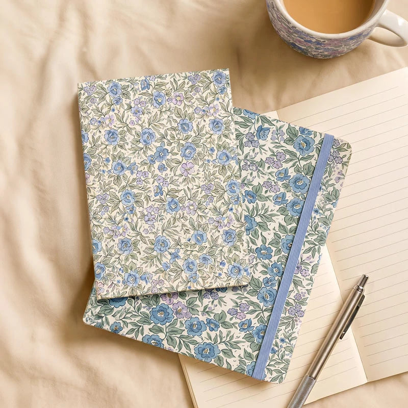 Inspiracion con Libreta con Goma 13 x 1.5 x 19 cm Floral Liberty Azul