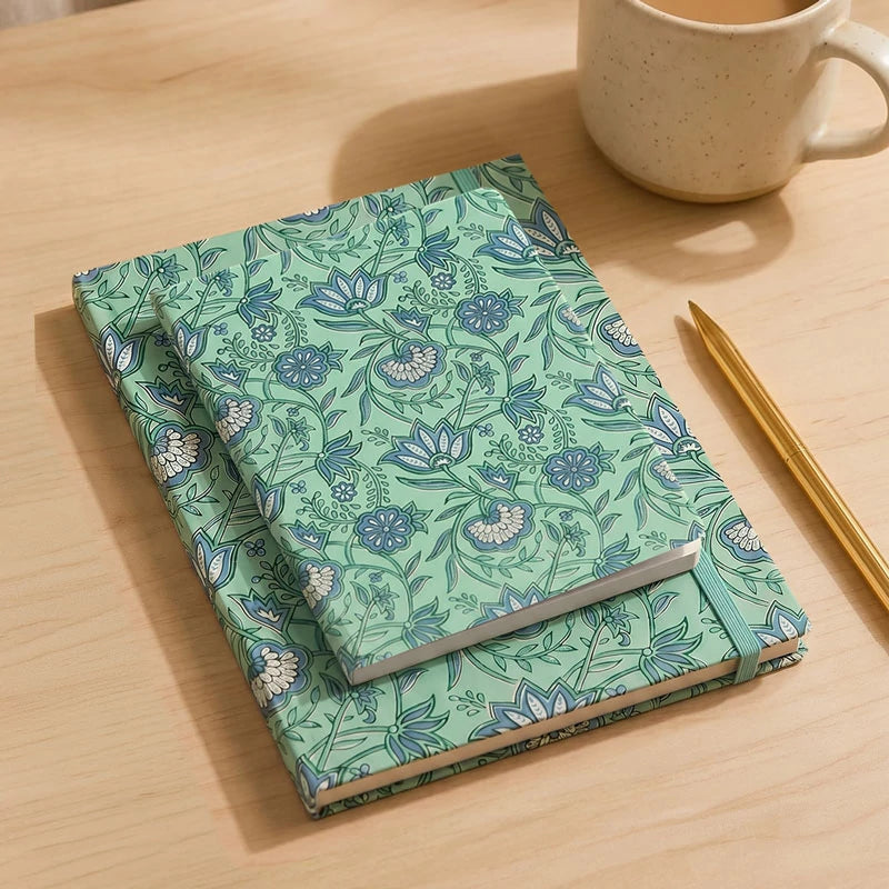 Inspiracion con Libreta con Goma 13 x 1.5 x 19 cm Verde con Flores