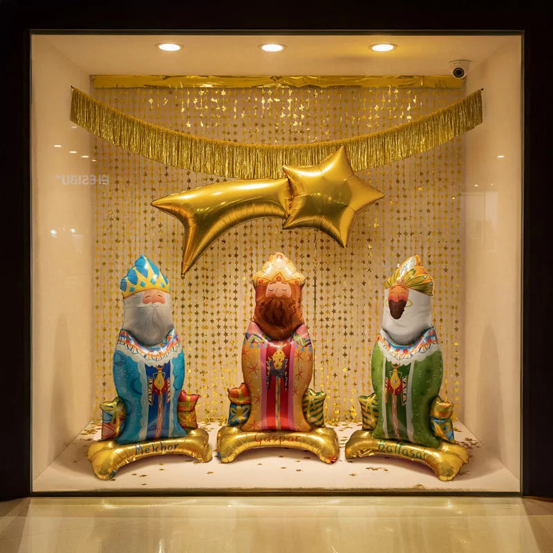 Kit Decoración Escaparate Reyes Magos Navidad 7 Piezas