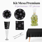 Kit Mesa Premium Navidad 6 Personas Estrellas de Nochevieja 87 piezas