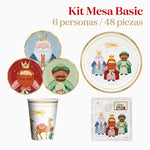 Kit Mesa Basic Navidad 6 Personas Petit Reyes Magos 48 piezas