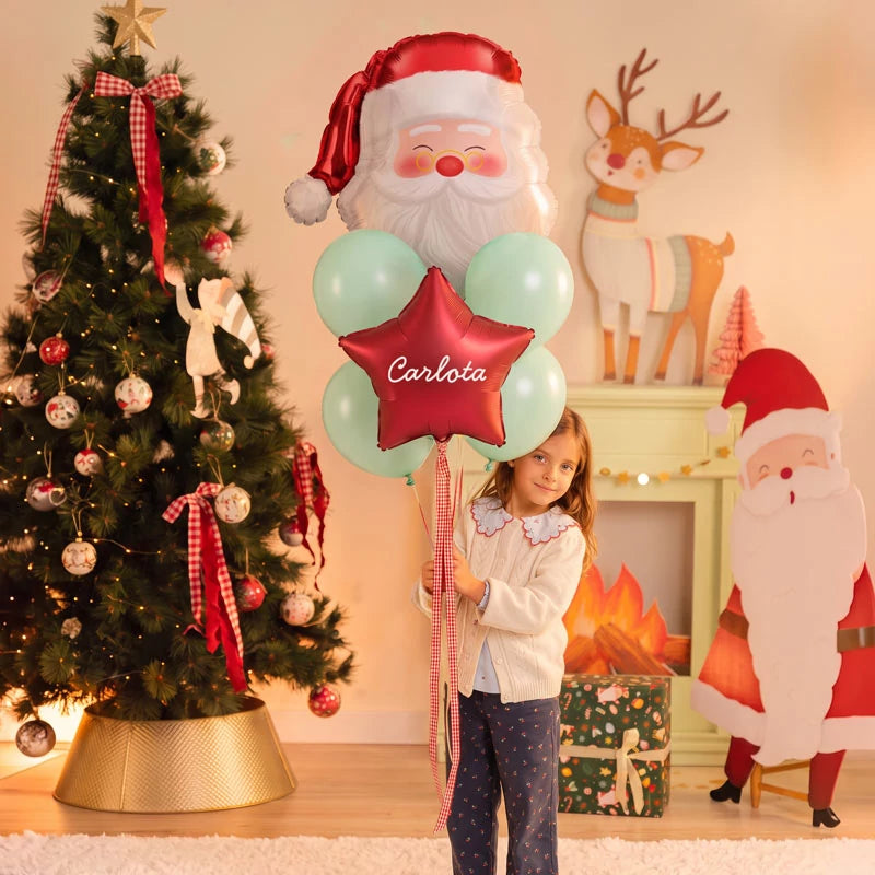 Inspiracion con Globo Foil XL 73 x 72 cm Cabeza Papá Noel Tradicional