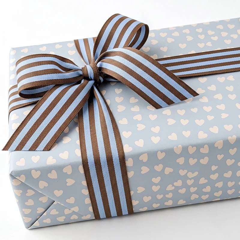 Inspiracion con Ribbon Ribbon 3.5 cm x 1.60 m Toffee and Pastel Blue Stripes