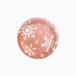 Llano Cardboard para o Natal Pink Ø18 cm Snowflake Metallized Gold Metallic