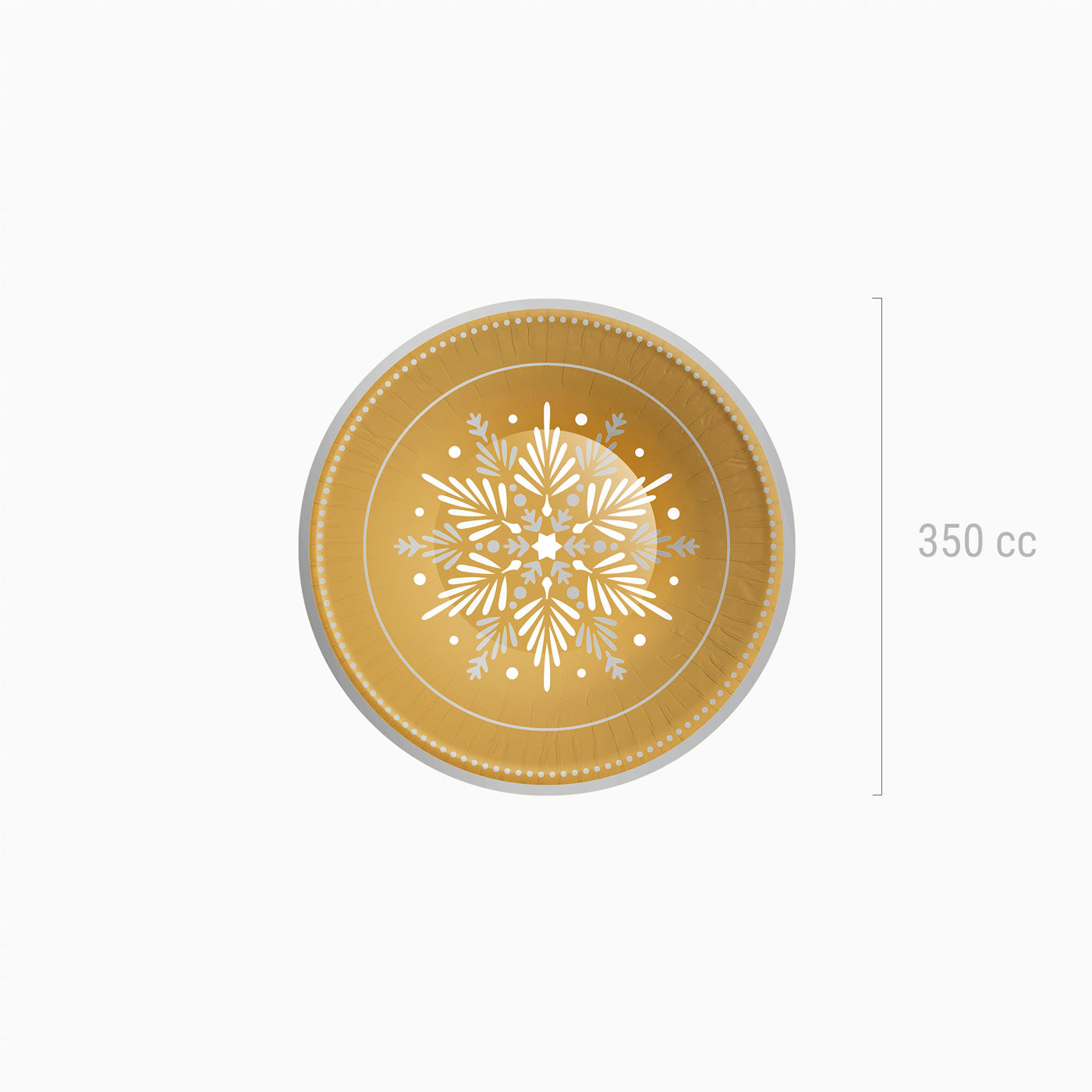 Runde Bol Weihnachten 350cc Gold Snowflake