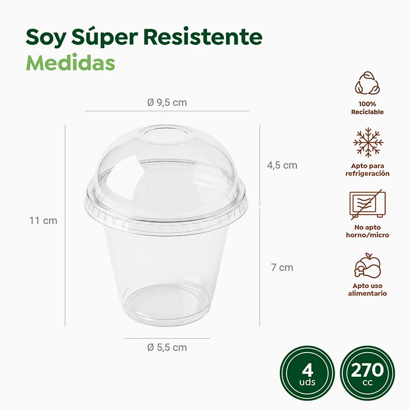 Inspiracion con Vaso Cúpula Plástico 270 cc Transparente